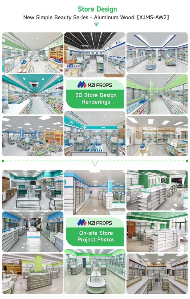 3D rendering of pharmacy store design