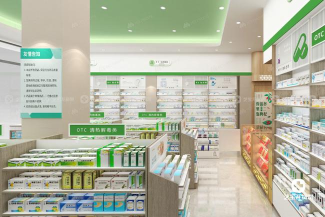 Pharmacy display furniture details