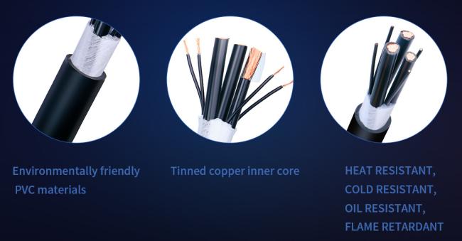 FEP Insulated Electrical Coaxial Tinned Copper Cable for Industrial Power Equipment