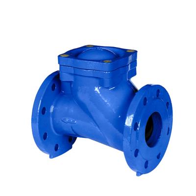 China DIN F6 Cast Iron Swing Check Valve GGG50 QT450 Rubber Flapper Swing Check Valve for sale
