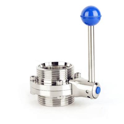 China Butterfly Type Stainless Steel Valves Manual External Thread DIN Standard for sale