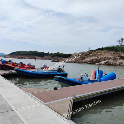 China Long Lasting Floating Finger Dock Aluminum Alloy 6061-T6 Floating Pontoon Platform With LLDPE Floats WPC Decking for sale