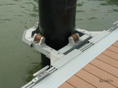 China Aluminium Dock Pile Guide Marine Grade Aluminum Pile Guide Rubber Roller Pile Cap Floating Dock Pile Guide for sale
