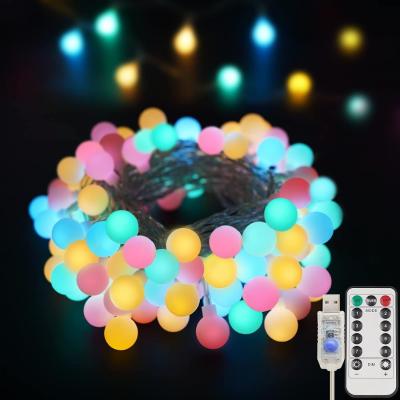 China LED String Lights 16 Color Changing Globe Balls Indoor String Light with Remote Multicolor Fairy Lights Strings for sale
