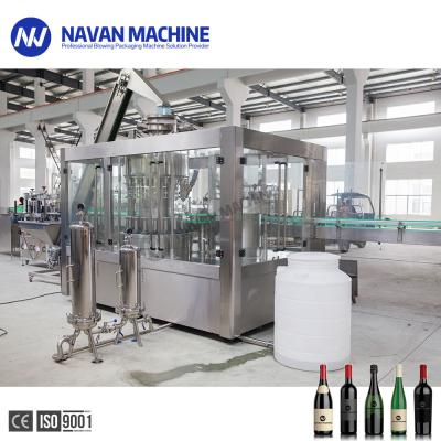 China Automatic 24 Heads Glass Bottle Wine Washing Filling Capping Machine for sale