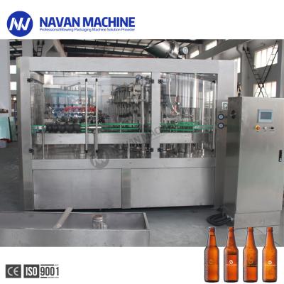 China La botella de vidrio automática 24-24-8 carbonató la máquina de rellenar chispeante de la cerveza de la bebida en venta