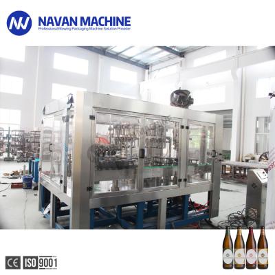China Energy Drinks Whisky Beer Glass Bottle Filling Machine With Aluminum Screw Cap Crown Cap for sale