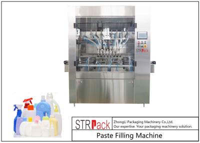 China 500ml-5L Automatic 6 Heads Paste Filling Machine With Servo System  For Cream With Conveyor PLC Control for sale