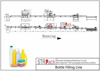China Cleaner Bottle Filling Line With Anti corrosive Gravity bottle Filler and Rotary Capping Machine for sale