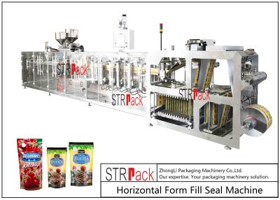 China PLC Control Stand Up Pouch Filling And Sealing Machine For ketchup / Sauce 120BPM for sale