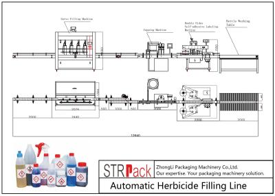 China Beverage / Food Bottle Filling Line Herbicide Filling Line High Efficiency for sale