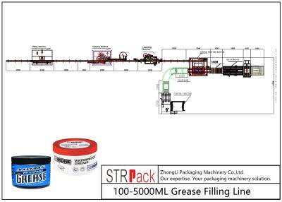 China 100 - linha 0,6 do enchimento da graxa da máquina de enchimento do sabão 5000ml líquido - fonte do gás do funcionamento 0.8MPa à venda