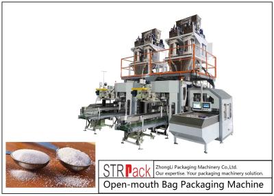 中国 25kg/bag PEの化学餌の粉のための開いた口袋の包装機械 販売のため