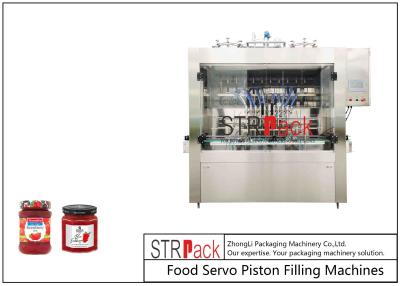 China Automatic 10 Nozzle High Speed Fruit Strawberry Jam Filling Machine Piston Glass Bottle Filler for sale