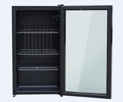 China Energy Saving Glass Door Mini Refrigerator 90 Liter Exquisite Appearance Design for sale