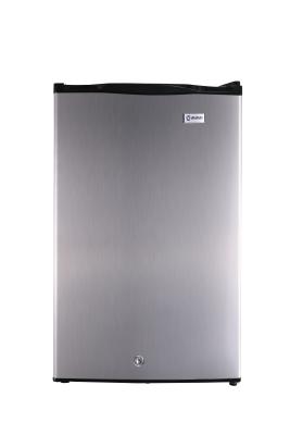 China Lockable Silver Small Bar Fridge With Freezer 95 Liter Aluminum Tube for sale