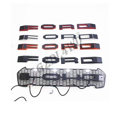 China Front Grill Mesh With LED Lights For Ford Ranger T7 PX2 Wildtrak Modified Grill for sale