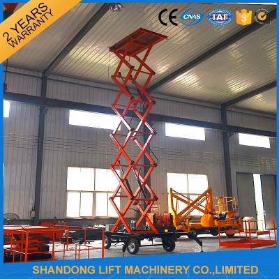 China 500kgs Hydraulic Hydraulic Lift Table Mobile Aerial Work Platform with 4 Wheels 8m Lifting Height for sale