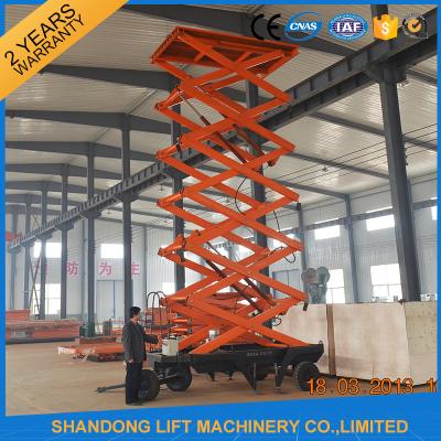 China Outdoor Mobile Scissor Lift Platform , Aerial Working Lift Tables with Wheels for sale