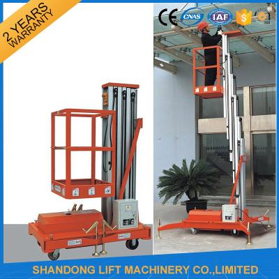 China Single Four Mast Aluminum Alloy Aerial Work Platform Lift For Aerial Work CE Hydraulic for sale