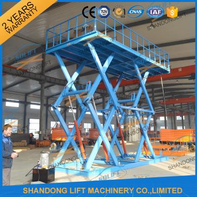 China 4 Cylinders  4T 5M Stationary Hydraulic Scissor Lift for sale