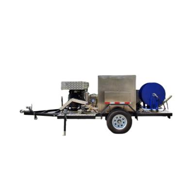 China 1500L 2000L Sewer Jetter Trailer Water Cleaning Jetting Pump Semi Trailer High Pressure Cleaners for sale