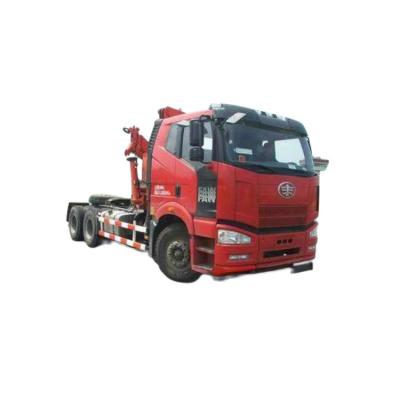 China FAW Truck Mounted Crane Left Hand 6X6 6.3T Max lifting Capacity Knuckle Boom Crane for sale