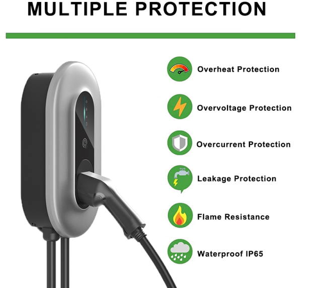 Wall-Mount/Pole-Mount EVSE EV Charger with Plastic PC94V0 Enclosure 2