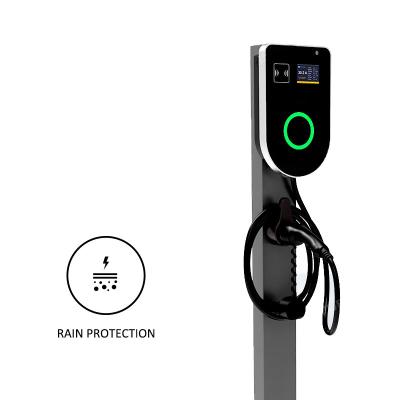 China Tethered Residential Wall Mounted EV Charger Emergency 240 Volt 16A for sale