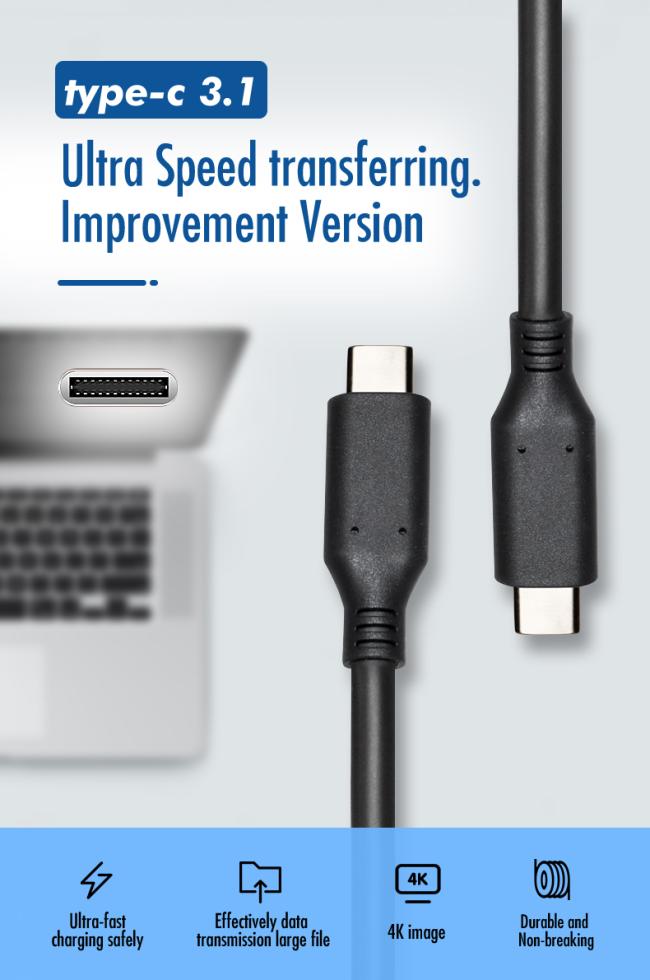 4K Factory high speed fast charging usb3.1 type c GEN2 5A