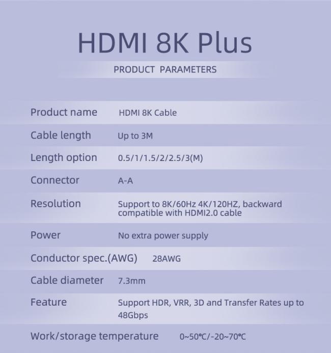 Source Factory High Quality Newest 28Awg High Speed Hdmi 48Gbps Custom Logo 8K Hdmi Cable For Hdtv Ps4