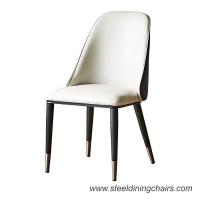 Quality Steel Black Matte Synthetic Leather PDL 88cm Steel Frame Dining Chairs for sale