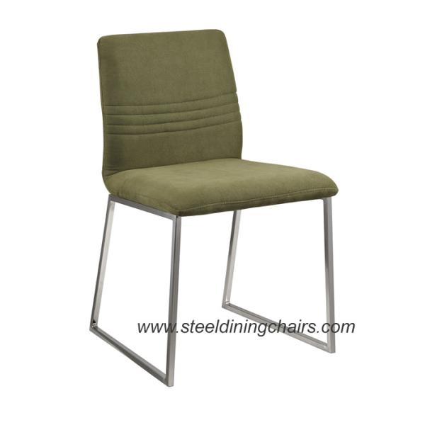 Quality Solid Plywood SGS 13.5KGS Metal Upholstered Dining Chair With Fabric for sale