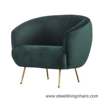 China Living Room 810mm Velvet Single Seater Sofa Chair With Stainless Steel Leg for sale