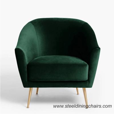 China El terciopelo verde tapizó el sofá de acero inoxidable de Seater de la pierna 1 del ocio en venta