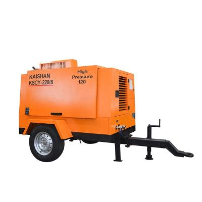 China Portable Diesel Driven Air Compressor 55KW Engine 8bar Work Pressure For Drilling for sale