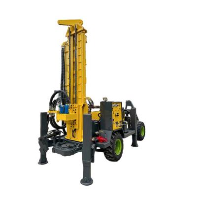 China Four Wheel Trailer Mounted Borehole Drilling Machine 220m Depth 65KW Engine for sale