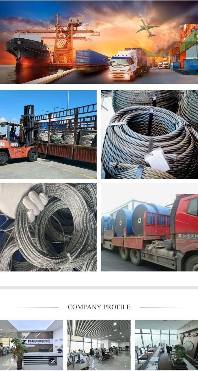 China Manufacturer Hot Selling Q195/Q235 1*7 7*7 1*19 7*19 6*12 6*19 6*37 Galvanized Steel Wire Rope