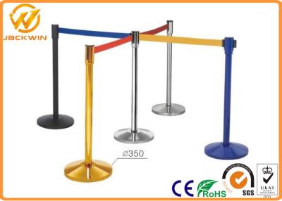 China Stainless Steel Crowd Control Stanchions With 2 m Nylon Retractable Belt for sale