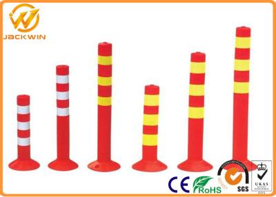 China Flexible PVC Traffic Delineator Post for Station / Road Safe / Pavement 45cm 75cm Height for sale
