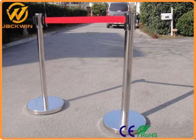 China Temporary 2m Retractable Belt Barriers / Stainless Steel Crowd Queue Control Barriers for sale