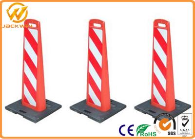China Reflective Vertical Traffic Delineator Post Bollard With Rubber Base For Roadside Safety Warning for sale