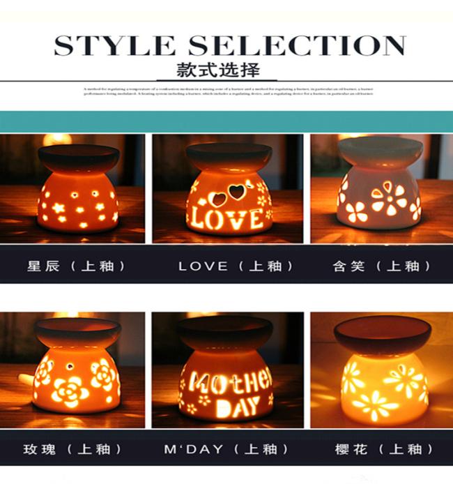 Living Room Tealight Candles Holder for Spa Meditation Yoga Parlor Bedroom Home Decor Ceramic Essential Oil Burner Melt Warmer