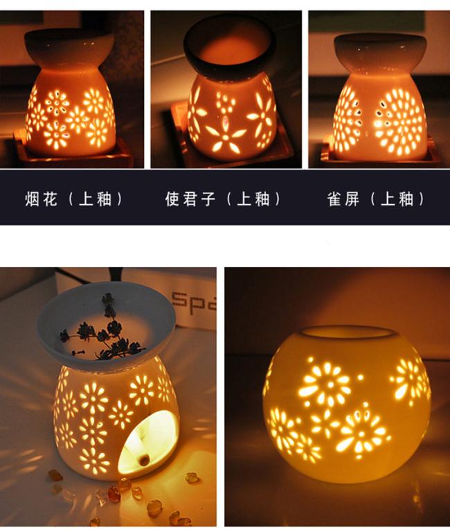 Living Room Tealight Candles Holder for Spa Meditation Yoga Parlor Bedroom Home Decor Ceramic Essential Oil Burner Melt Warmer