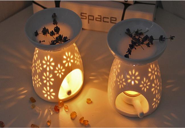 Living Room Tealight Candles Holder for Spa Meditation Yoga Parlor Bedroom Home Decor Ceramic Essential Oil Burner Melt Warmer