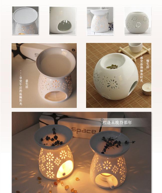 Living Room Tealight Candles Holder for Spa Meditation Yoga Parlor Bedroom Home Decor Ceramic Essential Oil Burner Melt Warmer