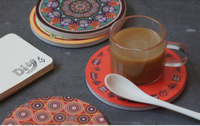 Cup Pad Anti-slip Cork Bottom Placemat Creative Sublimation Printing Car Mats & Pads Eco-friendly Absorbent Ceramic Coaster