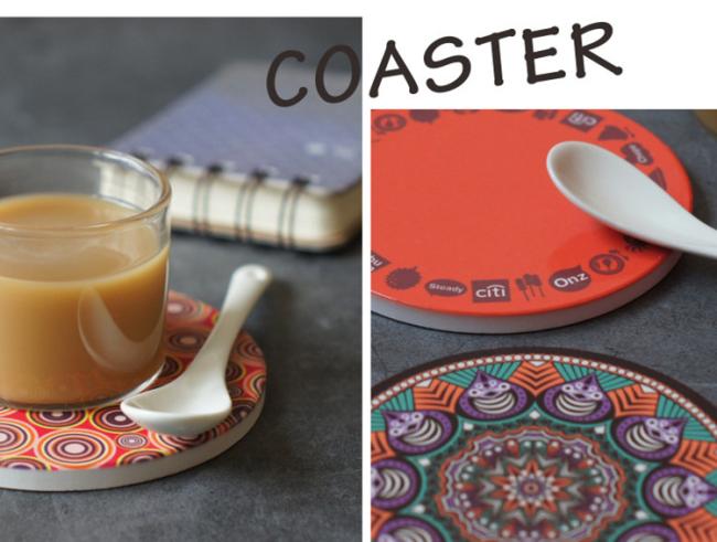 Cup Pad Anti-slip Cork Bottom Placemat Creative Sublimation Printing Car Mats & Pads Eco-friendly Absorbent Ceramic Coaster