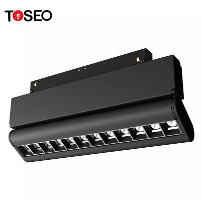 China Magnetic Dimmable LED Track Light System Cri 90 Black Color for sale