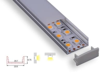 China Transparent Pc Led Strip Light Aluminum Channel , 23.5mm Led Strip Light Profile for sale